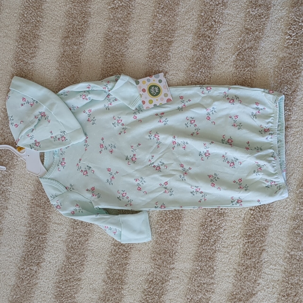 Little Me Floral Sleeper Gown 0-3 months